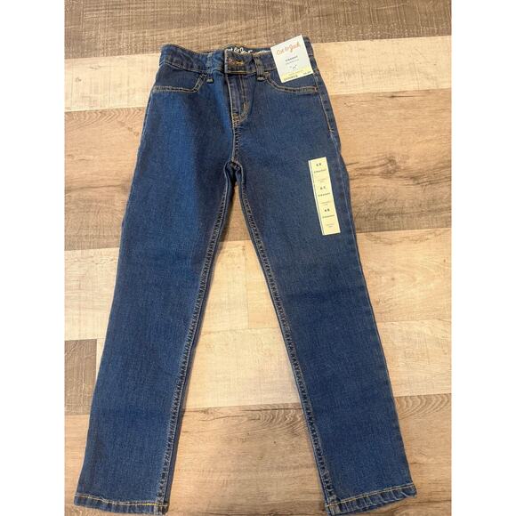 Cat & Jack Jeans Girls 6X Blue Denim Super Stretch Adjustable Waist Straight - Picture 1 of 7